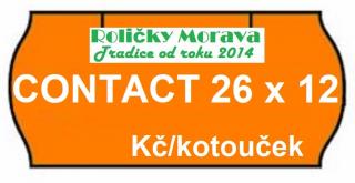 Cenová etiketa CONTACT 26x12 signální cena za: 36 ks v kartonu oranžové