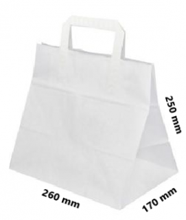 Papírová taška 26x17x25 Takeaway nosnost 5 kg Barva: Bílá, cena za: 1 ks
