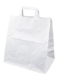 Papírová taška 320x200x280 mm nosnost 5 kg Barva: Bílá, cena za: 250 ks v kartonu