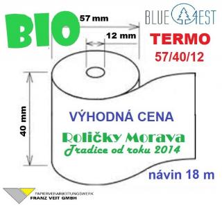 Termo kotouček 57/40/12 BIO 17m BLUE4EST (57mm x 17m) cena za: 1 ks kotouček