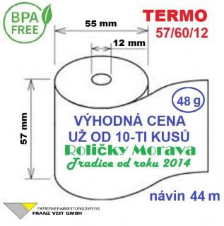 Termo kotouček 57/60/12 BPA 44m (57mm x 44m) Množství: 10 ks kotoučků ve fólii