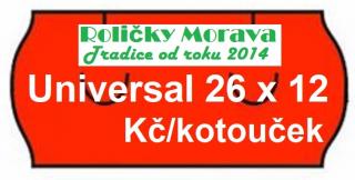 Universal 26x12 signální cena za: 36 ks v kartonu červené