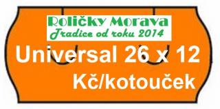 Universal 26x12 signální cena za: 36 ks v kartonu oranžové