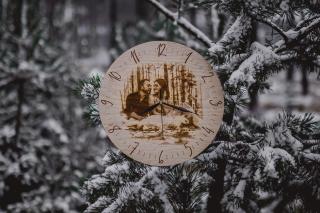 Dřevěné nástěnné hodiny s fotografií