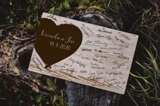 Dřevěný obraz na podpisy #srdce Barva dřeva: Přírodní
