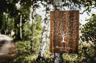 Dřevěný obraz na podpisy #strom Barva dřeva: Hnědá
