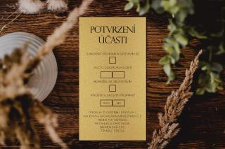 Kartička potvrzení účasti Vyberte barvu: Goldie