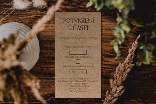 Kartička potvrzení účasti Vyberte barvu: Přírodní - Kraft