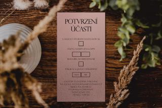Kartička potvrzení účasti Vyberte barvu: Rosegold