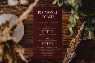 Kartička potvrzení účasti Vyberte barvu: Vínová