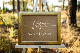 Papírový uvítací plakát- A3 #5   Vítejte na naší svatbě.  Formát papíru: A3 (297 mm x 420 mm), Vyberte barvu: Přírodní - Kraft