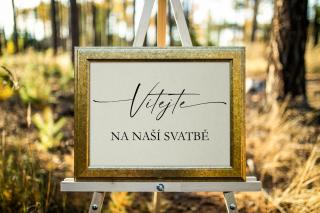 Papírový uvítací plakát- A3 #5   Vítejte na naší svatbě.  Formát papíru: A3 (297 mm x 420 mm), Vyberte barvu: Smetanová
