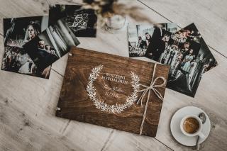 Svatební dřevěné fotoalbum #brown Vyberte barvu desek: Hnědá - Bříza 6 mm