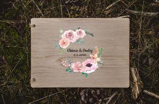 Svatební dřevěné fotoalbum #roses Vyberte barvu desek: Přírodní - Dub 4 mm