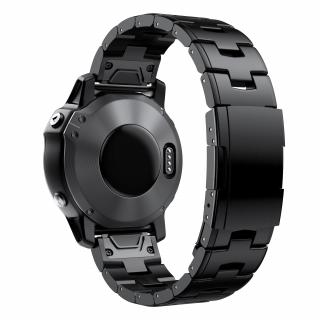 22mm T1 Titanový řemínek pro Garmin Fenix černý stříbrný EASYFIT/QUICKFIT Černá