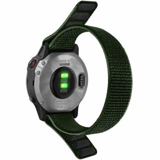 22mm V2 Pratelný nylonový provlékací řemínek pro Garmin Fenix Epix 2 PRO na suchý zip velcro UltraFit Army green