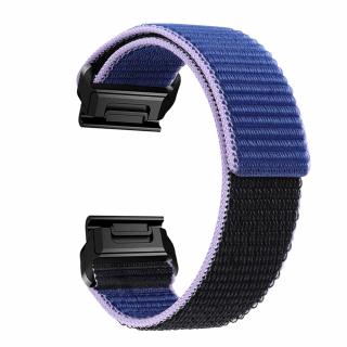 26mm FAST provlékací nylonový řemínek pro Garmin Fenix Enduro na suchý zip velcro UltraFit Modrá