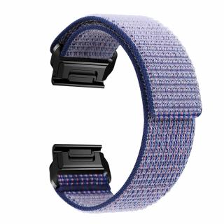 26mm FAST provlékací nylonový řemínek pro Garmin Fenix Enduro na suchý zip velcro UltraFit Světle fialová