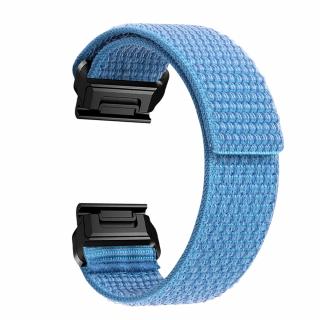 26mm FAST provlékací nylonový řemínek pro Garmin Fenix Enduro na suchý zip velcro UltraFit Světle Modrá