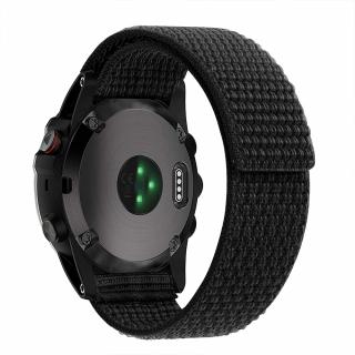 26mm jednostranně provlékací Pratelný nylonový řemínek pro Garmin Fenix Enduro na suchý zip velcro UltraFit Černá