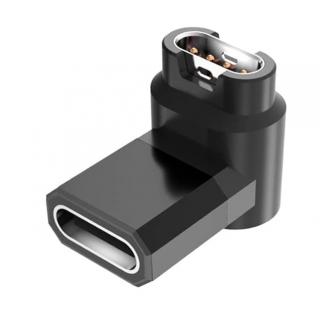 4PIN PRO 90° USB-C redukce adaptér kabel konektor nabíječka nabíjecí pro Garmin Fenix Epix 2 PRO a další USB-C černý 90°