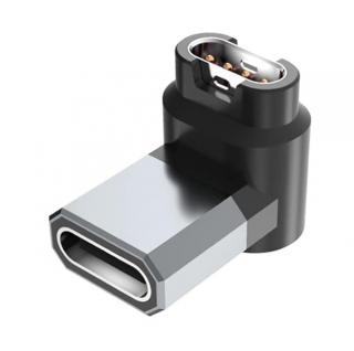 4PIN PRO 90° USB-C redukce adaptér kabel konektor nabíječka nabíjecí pro Garmin Fenix Epix 2 PRO a další USB-C šedý 90°