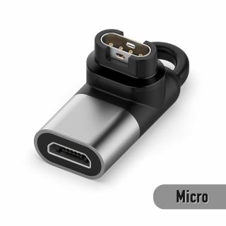 4PIN V2 90° USB-C Micro USB iPhone Lightning redukce adaptér konektor nabíječka nabíjecí pro Garmin Fenix Epix 2 PRO a další Micro USB