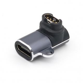 4PIN V3 90° USB-C iPhone Lightning kabel redukce adaptér konektor nabíječka nabíjecí pro Garmin Fenix Epix 2 PRO a další Lightning iPhone 90 stupňů