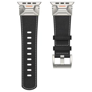 ARIND kožený řemínek titanové černé upínání řemínek pro Apple Watch Ultra 2 42mm 44mm 45mm 49 mm Černá (titanová)