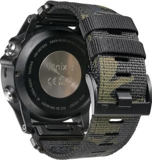 Armádní 26mm vojenský řemínek z nylonu pro vojáky nylonový maskáčový camouflage řemínek pro Garmin Fenix Epix QuickFit Night maskáčová