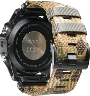 Armádní 26mm vojenský řemínek z nylonu pro vojáky nylonový maskáčový camouflage řemínek pro Garmin Fenix Epix QuickFit Scorpion maskáčová