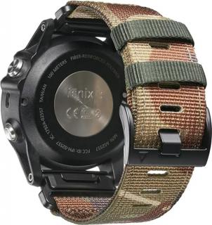 Armádní 26mm vojenský řemínek z nylonu pro vojáky nylonový maskáčový camouflage řemínek pro Garmin Fenix Epix QuickFit Terrain maskáčová