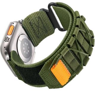 AROPE nylonový prodyšný robustní řemínek pro Apple Watch Ultra 2 42mm 44mm 45mm 49mm Army green
