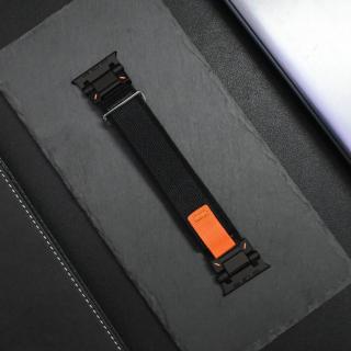 ATRAIL trailový nylonový řemínek titanové černé upínání řemínek pro Apple Watch Ultra 2 42mm 44mm 45mm 49 mm Černá (černá)