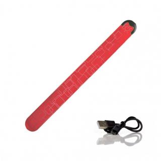 Běžecký výstražný USB nabíjecí LED svítící bezpečnostní náramek pásek na ruku nohu batoh Červená