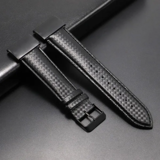 CARB 26mm kožený karbonový řemínek hnědý pro Garmin Fenix Epix QuickFit Černá