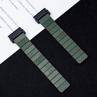 CARBON FIBER MAGNET 22mm řemínek karbonový vzor pro Garmin Fenix černý modrý QuickFit Zelená