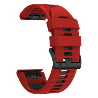 CENTRE 26mm silikonový gumový řemínek pro Garmin Fenix Tactix QuickFit Červená/Černá