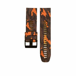 CLASSIC CAMO Silikonový gumový řemínek pro Garmin Fenix 22 mm QuickFit Oranžová CAMO