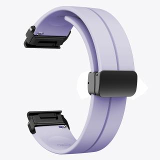 CLICK 22mm silikonový gumový řemínek pro Garmin Fenix Epix PRO QuickFit Fialová světlá