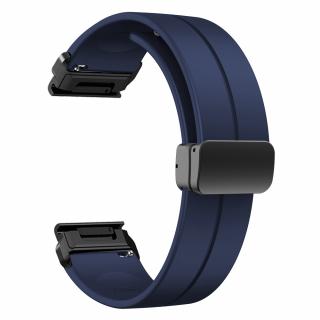 CLICK 22mm silikonový gumový řemínek pro Garmin Fenix Epix PRO QuickFit Modrá navy