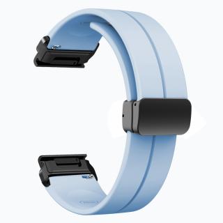CLICK 22mm silikonový gumový řemínek pro Garmin Fenix Epix PRO QuickFit Modrá světlá