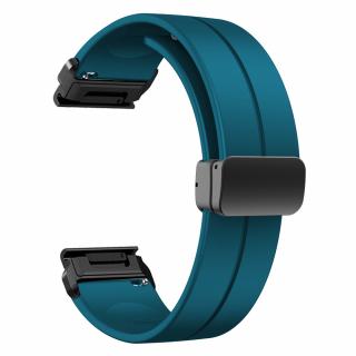 CLICK 26mm silikonový s magnetem magnetický řemínek pro Garmin Fenix Epix PRO Modrá lake