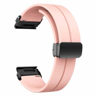 CLICK 26mm silikonový s magnetem magnetický řemínek pro Garmin Fenix Epix PRO Růžová