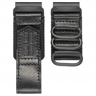 DAVILANE 26mm prošívaný černý hnědý kožený nylonový řemínek Garmin Fenix Tactix QuickFit Černá