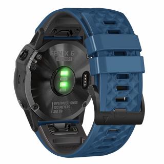 GRID 26mm silikonový gumový řemínek pro Garmin Fenix modrý černý QuickFit