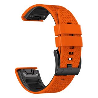 HEXAGON 26mm silikonový gumový řemínek pro Garmin Fenix oranžový QuickFit