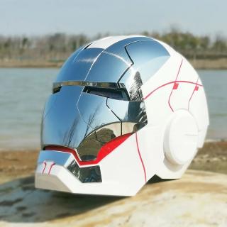 IRON MAN MK5 plně automatická elektronická otevírací helma přilba maska replika autentická cosplay MARVEL AVENGERS Bílá