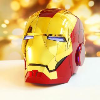 IRON MAN MK5 plně automatická elektronická otevírací helma přilba maska replika autentická cosplay MARVEL AVENGERS Zlatá