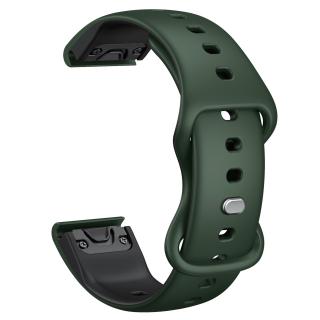 LOCK 22mm silikonový gumový řemínek pro Garmin Fenix Epix QuickFit Army Green/Černá
